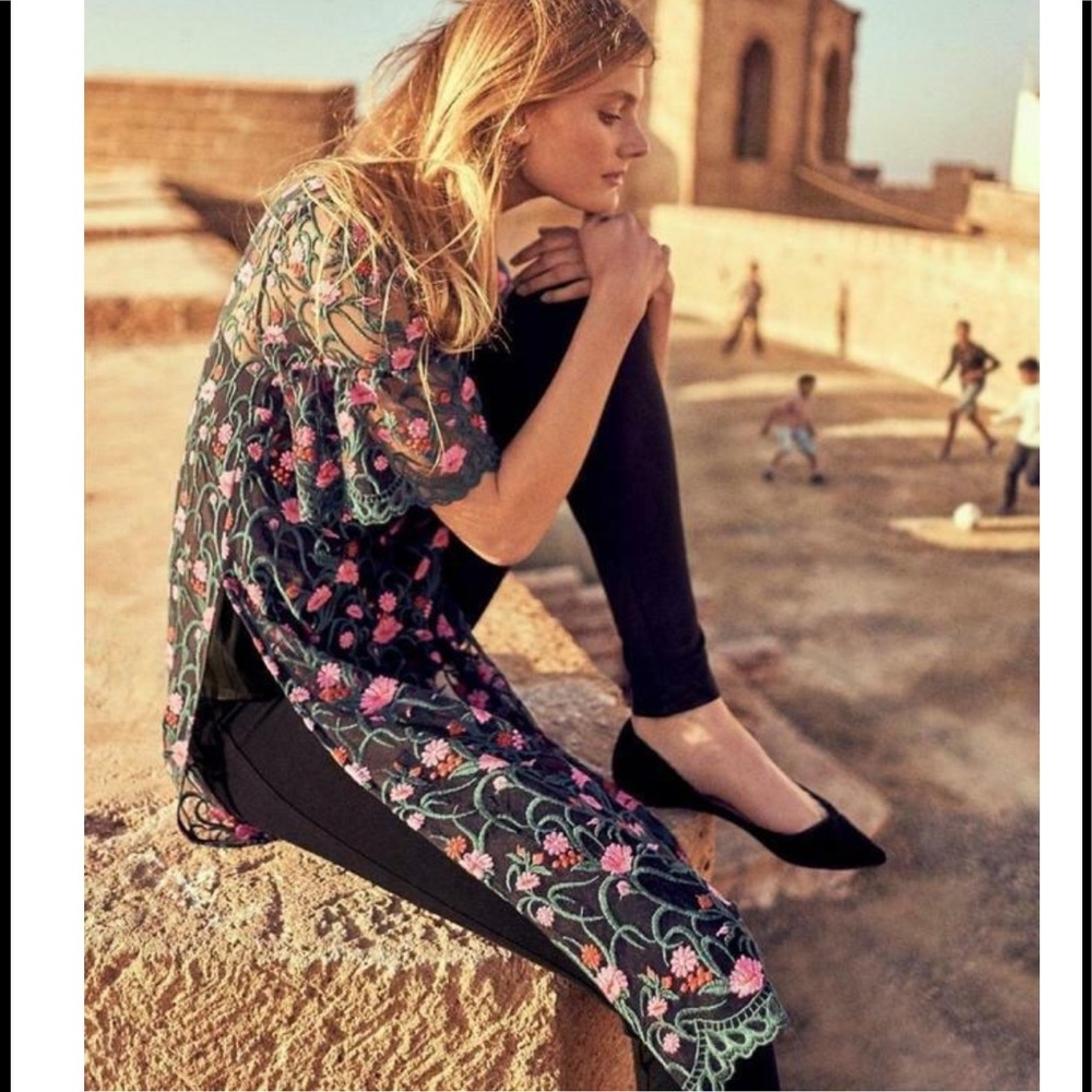Anthropologie Moulinette Soeurs Embroidered Lace Tunic Top